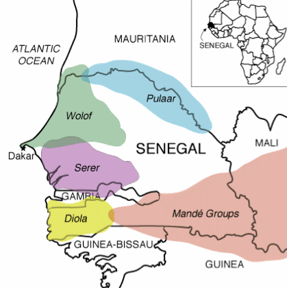 Image result for language map senegal